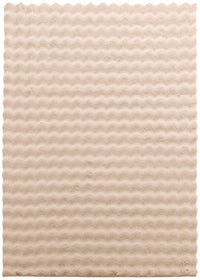 Carpette Bubble en fausse fourrure taupe avec revers en mousse à mémoire de forme - 7 pi x 10 pi