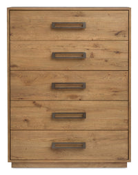 Commode verticale Henri de Scott Living de 38,2 po (L) x 50,3 po (H) à 5 tiroirs en bois pour la chambre à coucher - brune