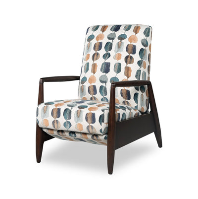 Raven 28.5" Chenille Fabric Pushback Reclining Accent Chair - Teal Multicolour | Fauteuil d’appoint à inclinaison par poussée Raven de 28,5 po en tissu de chenille - bleu sarcelle multicolore