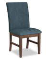 Chaise de salle à manger Rain avec siège et dossier rembourrés en tissu - bleue