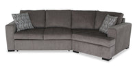 Sofa-lit sectionnel enveloppant de droite Legend 2 pièces fabriqué au Canada en tissu de chenille - brun étain