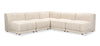 Sofa sectionnel modulaire sans accoudoirs Oaklyn de Kort & Co. 5 pièces en tissu avec coussins de siège capitonnés - beige