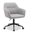 Chaise de bureau pivotante Stevie de 23 po à hauteur réglable - grise