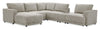 Sofa sectionnel modulaire de gauche Voyage 6 pièces en tissu avec console et coussins de dossier amovibles - taupe