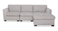 Sofa sectionnel de droite Vault 3 pièces avec fauteuil long de rangement et 2 fauteuils de rangement - gris