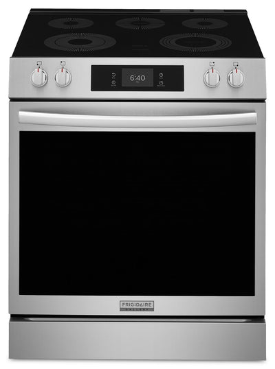 Frigidaire Gallery 6.2 Cu. Ft. Electric Range with Stone-Baked Pizza - Smudge-Proof® Stainless Steel - GCFE307CBF | Cuisinière électrique Frigidaire Gallery de 6,2 pi³ avec pizza cuite sur pierre - acier inoxydable Smudge-ProofMD - GCFE307CBF