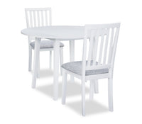 Ensemble de salle à manger Bryn 3 pièces avec table de 42 po à abattant et 2 chaises - deux teintes, blanc et gris