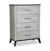 Commode verticale de chambre à coucher Blake de 33 po (L) x 45 po (H) à 4 tiroirs - grise et noire