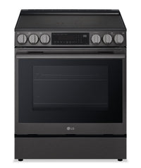 Cuisinière intelligente électrique LG de 6,3 pi3 avec friture à air - acier inoxydable noir - LSEL6335ZE