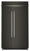 Réfrigérateur encastré KitchenAid de 29,4 pi3 et de 48 po à compartiments juxtaposés - minerai noir - KBSN748SBE