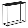 Table de salon moderne Alma de 31,5 po - noire avec armature en métal noir