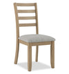 Chaise de salle à manger Cove avec siège rembourré en tissu et dossier en échelle - naturelle et grise