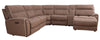 Sofa sectionnel de droite à inclinaison électrique Newport de Cindy Crawford Home 6 pièces en suédine avec fauteuil inclinable sans accoudoirs - taupe