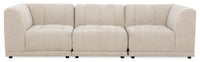Sofa modulaire Oaklyn Kort & Co. de 109 po en tissu avec coussins de siège capitonnés - beige