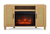 Foyer électrique contemporain Reed de 47 po avec rangement - teck clair