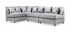 Sofa sectionnel modulaire Evolve de Scott Living 4 pièces en tissu d’apparence lin avec coussins en duvet et plumes - gris