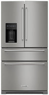 Réfrigérateur KitchenAid de 26,2 pi³ et de 36 po à portes françaises - acier inoxydable avec fini PrintShieldMC - KRMF536RPS