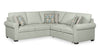Sofa-lit sectionnel Haven de Scott Living 3 pièces en tissu de chenille - bleu écume de mer