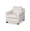 Fauteuil Mallie de 36 po en tissu de chenille avec accoudoirs enroulés et pattes en bois - blanc coquillage