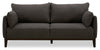 Sofa Gena de Cindy Crawford Home de 78,7 po de format condo en tissu d’apparence lin avec coussins de dossier amovibles - gris anthracite
