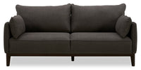 Sofa Gena de Cindy Crawford Home de 78,7 po de format condo en tissu d’apparence lin avec coussins de dossier amovibles - gris anthracite