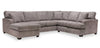 Sofa sectionnel de gauche Luxe 3 pièces fabriqué au Canada en tissu avec coussins amovibles - gris colombe Zaftig