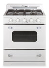 Cuisinière à gaz propane Classic Rétro hors réseau par Unique de 30 po et de 3,9 pi3 - blanc guimauve - UGP-30CR OF2 W