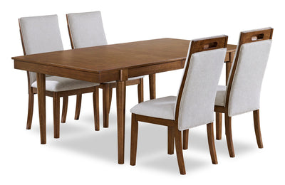 Ember 5pc Dining Set with Table & 4 Chairs, 74-92"W - Grey & Brown | Ensemble de salle à manger Ember 5 pièces avec table, 74 po à 92 po (L), et 4 chaises - gris et brun