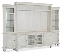 Meuble audio-vidéo rustique Baron 4 pièces de 114 po en pin avec rangement et système de gestion des câbles