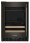Refroidisseur à boissons KitchenAid de 24 po avec grilles à devant en bois - minerai noir - KUBL524SBE