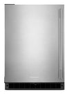 Réfrigérateur KitchenAid de 24 po sous le comptoir à panneau personnalisable - noir et acier inoxydable - KURL124SSB