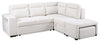 Sofa-lit sectionnel de droite Coast 3 pièces en tissu blanc ivoire avec fauteuil long de rangement et accoudoir de rangement
