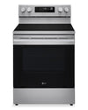 Cuisinière intelligente électrique LG de 6,3 pi³ et de 30 po avec convection ProBake ConvectionMD et EasyCleanMD - acier inoxydable - LREN6321YE
