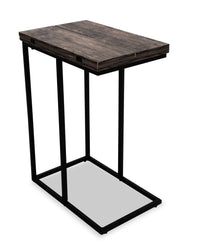 Table Pia de 18 po en forme de C avec dessus extensible - brune