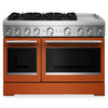 Cuisinière hybride KitchenAid de 6,3 pi³ à 6 brûleurs avec plaque chauffante - orange brûlée - KFDD948SSC