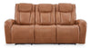 Sofa à inclinaison électrique Titan de Shaquille O’Neal Home de 92 po en cuir véritable avec confort Shaq-o-pedic - terre