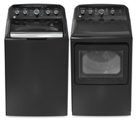 Laveuse à chargement par le haut de 4,9 pi3 et sécheuse électrique de 7,2 pi3 de GE - Gris diamant