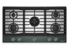 Surface de cuisson à gaz sur métal KitchenAid avec grille pour wok intégrée - Genièvre - KCGK536SJP