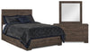 Ensemble de chambre à coucher Yorkdale 5 pièces avec lit de rangement à 6 tiroirs, commode et miroir, gris - format lit double