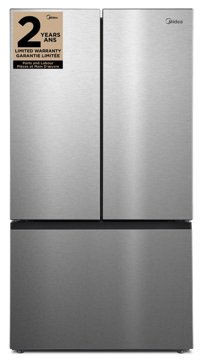 Midea 36" 26.5 Cu. Ft. French Door Refrigerator with AutoFill Pitcher and Dual Ice Maker - MRF27I6BST | Réfrigérateur Midea de 26,5 pi3 et de 36 po à portes françaises avec pichet à remplissage automatique et machine à glaçons double - MRF27I6BST