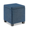 Pouf de rangement carré Ottawa de 14,75 po en tissu - bleu marine