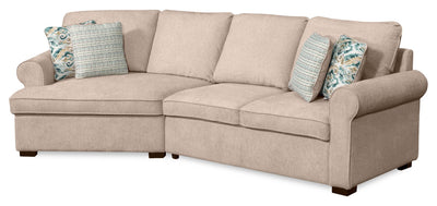 Scott Living Haven 2-Piece Left-Facing Chenille Fabric Cuddler Sectional - Taupe | Sofa sectionnel enveloppant de gauche Haven de Scott Living 2 pièces en tissu de chenille - taupe