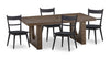 Ensemble de salle à manger Sol de Kort & Co. 5 pièces avec table de 78 po (L), base piédestal et 4 chaises - noir et brun