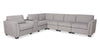 Sofa sectionnel Vault 7 pièces avec 5 fauteuils de rangement et console de rangement avec USB - gris