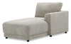 Fauteuil modulaire de droite Voyage en tissu avec coussins de dossier amovibles - beige