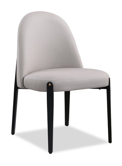Kort & Co. Capri Dining Chair with Vegan Leather Fabric, Metal - Taupe | Chaise de salle à manger Capri de Kort & Co. en tissu de cuir végétalien et en métal - taupe