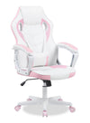 Fauteuil de jeu ergonomique Velocity de 24 po - blanc et rose