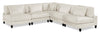 Sofa sectionnel modulaire sans accoudoirs Lounge 5 pièces en chenille - beige