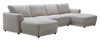 Sofa sectionnel modulaire en forme de U Voyage 4 pièces en tissu avec coussins de dossier amovibles - taupe