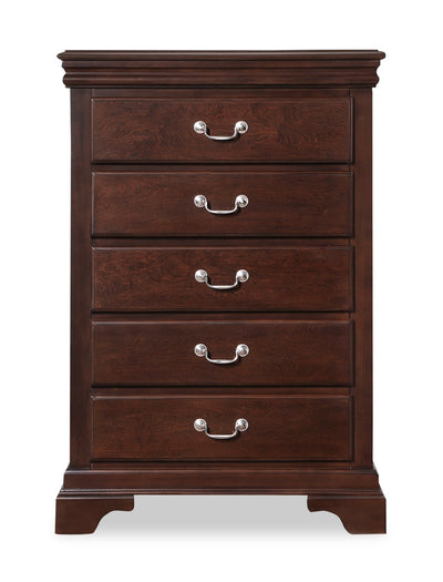 Marco Bedroom Chest of Drawers, 5-Drawer, 32"W x 48"H - Cherry Brown | Commode verticale Marco de 32 po (l) x 48 po (H) à 5 tiroirs pour la chambre à coucher - brun cerisier